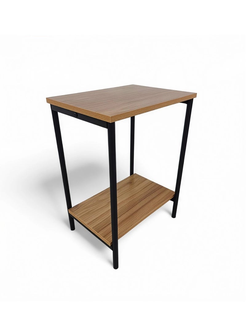 Concent Modern Linea Side Table – Warm Wood & Black Metal Blend in Two Floors - Image 4